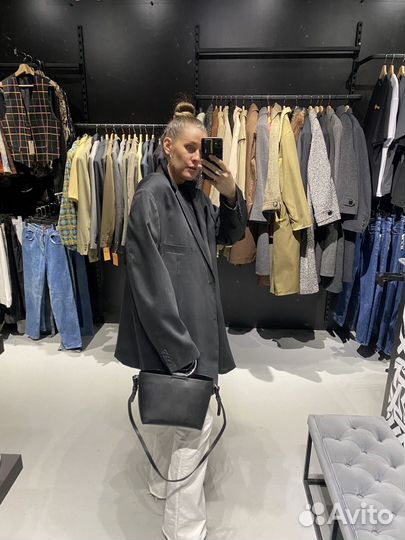 Винтажный большой оверсайз пиджак 54% шерсть