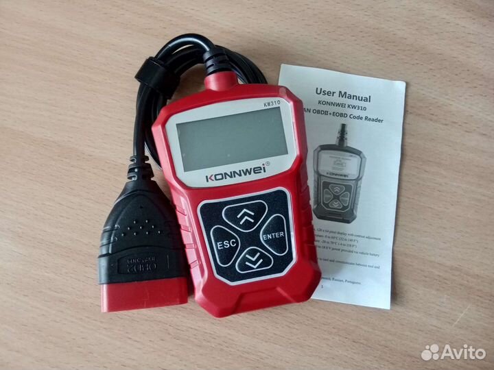 Диагностический сканер OBD II KW310 (MT100)