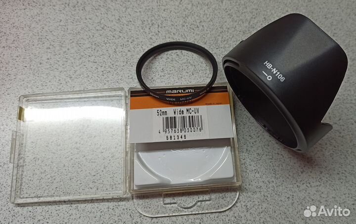 Бленда Nikon 55мм Светофильтр Marumi Uv Haze 52мм