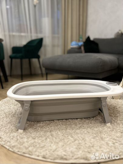 Складная ванночка с горкой мягкой с рождения