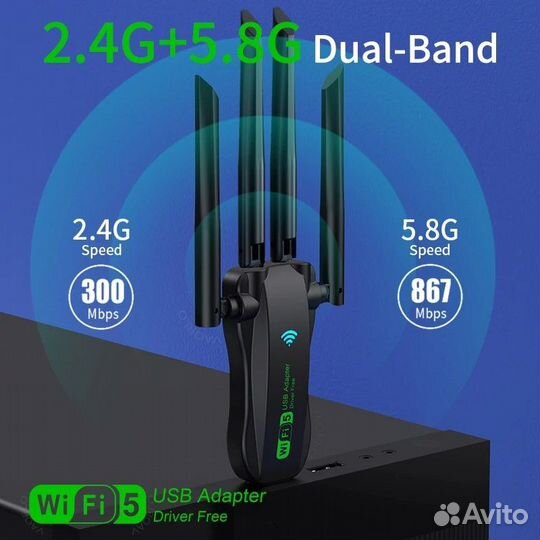 WiFi адаптер 1200 Мбит/с USB 3.0