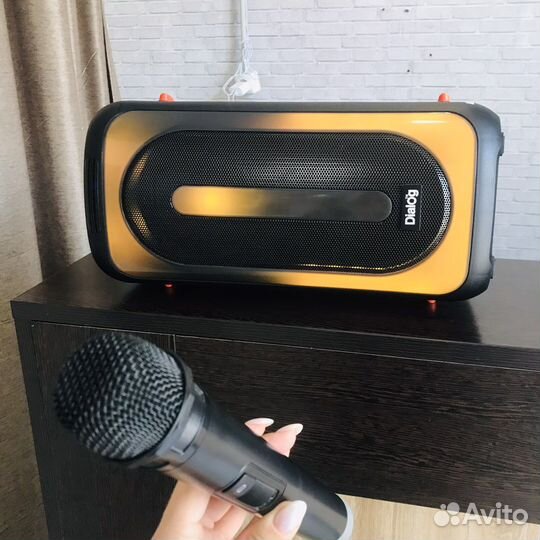 Караоке блютуз колонка 40вт FM+USB+SD микрофон,LED