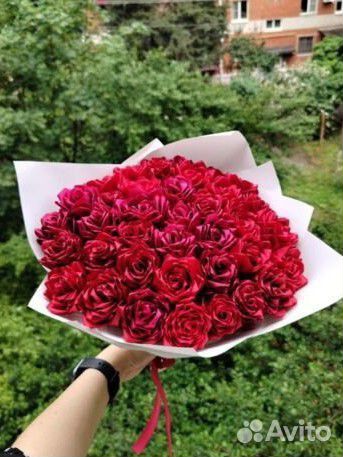 Букет роз из атласных лент