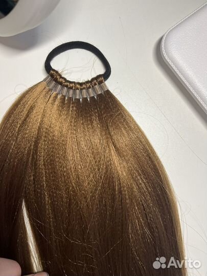 Шиньон. Хвост накладной для волос на резинке