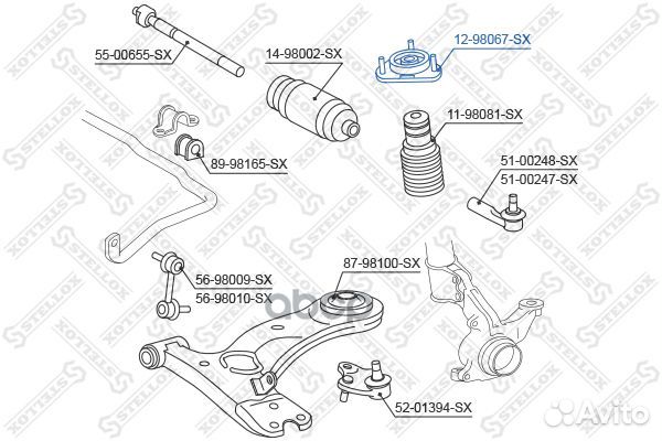 12-98067-SX опора амортизатора переднего Toyot