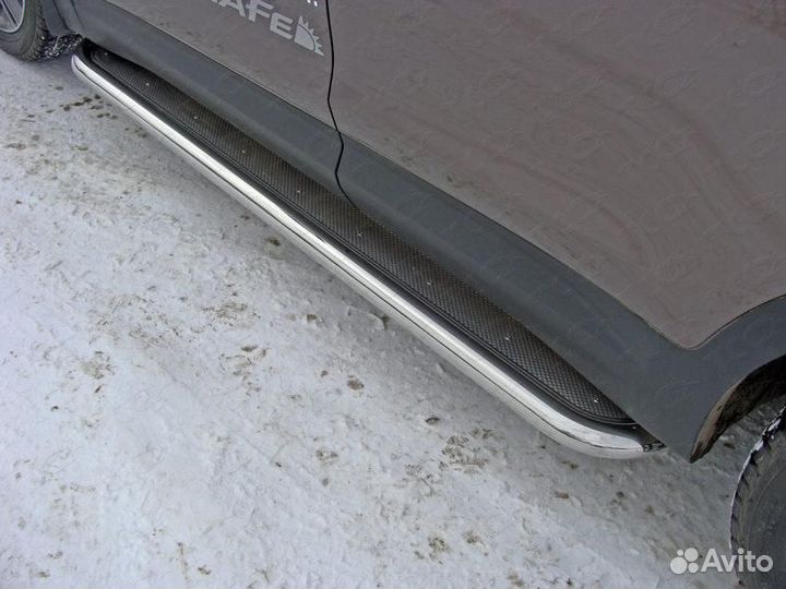 Защита штатного порога Nissan