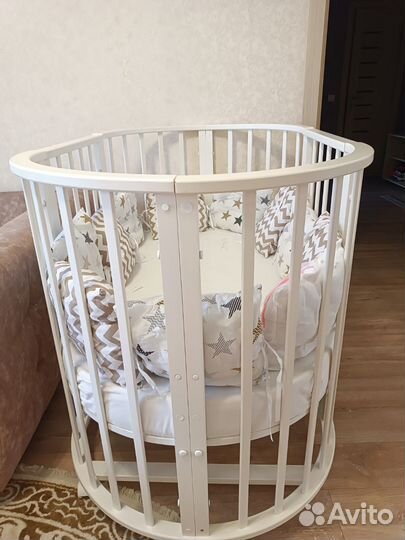 Детская кроватка трансформер с маятником