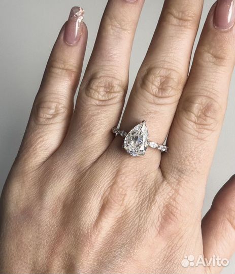 Кольцо дорожка с грушей 16.5