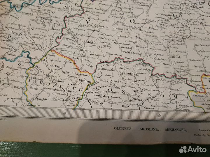 Карта Севера России 1835 года