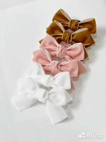 Бантики для волос из бархатной ленты