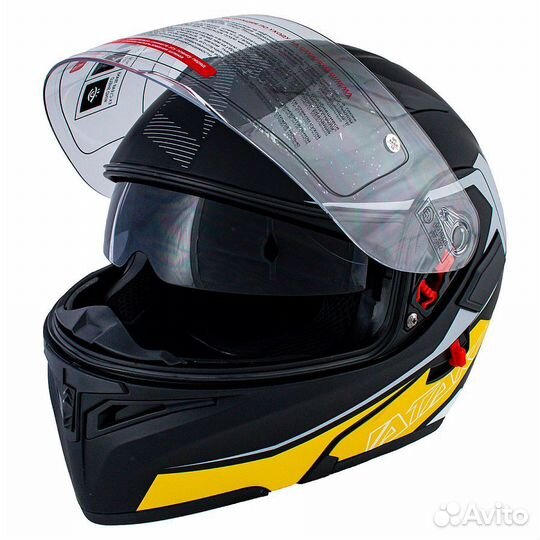 Шлем модуляр ataki JK902 Carbon черный/серый глянц
