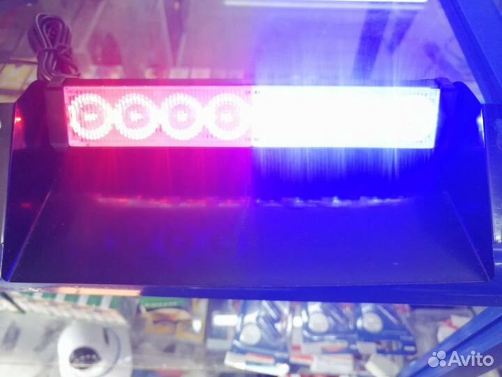 Стробоскоп сине-красный на лобовое стекло