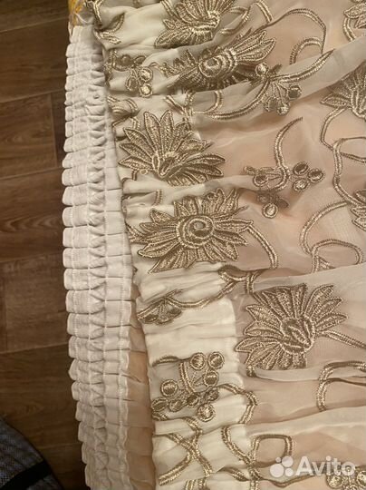 Готовый шторы тюль с вышивкой на тесьме