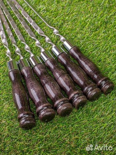 Подарочный набор шампуров в кожаном чехле