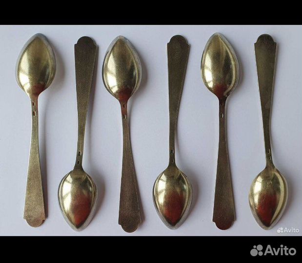 Ложки чайные серебряные, винтаж, эмаль