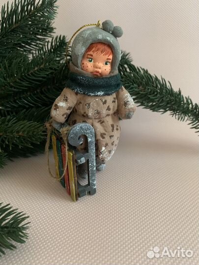 Ватная елочная игрушка