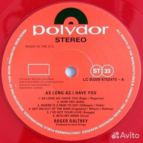 Roger Daltrey / As Long As I Have You (Coloured Vi