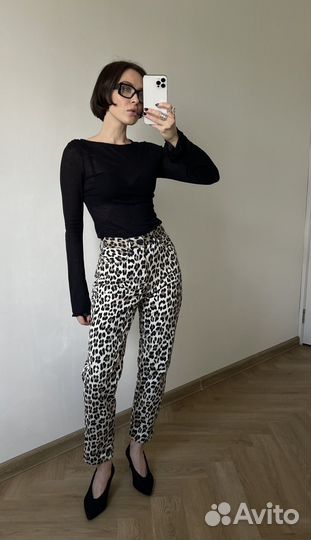 Леопардовые брюки Mango