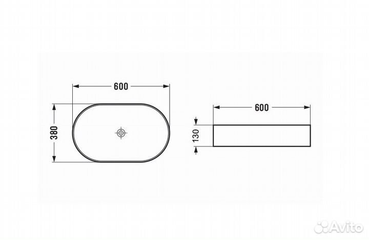 Раковина в ванную накладная белая Azario