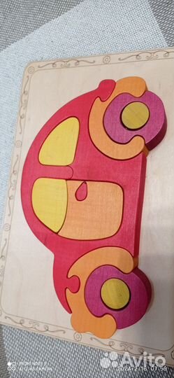 Пазл Машинка деревянный