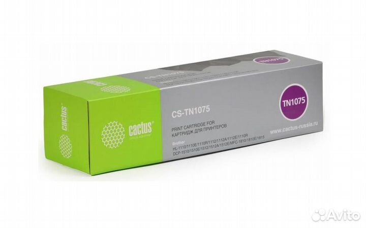 Картридж Лазерный Brother TN-1075, 1000стр, чёрный