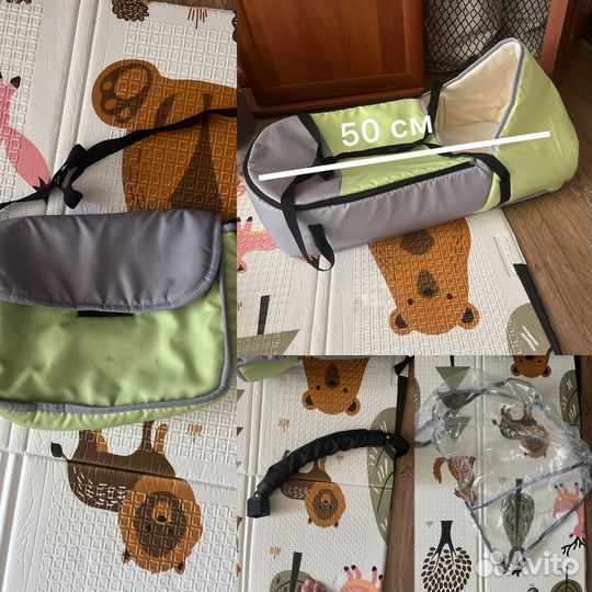 Коляска-трансформер Babyton Melly (серо-зелёная)