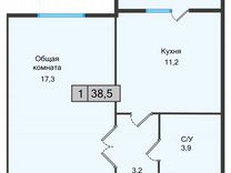 1-к. квартира, 38,5 м², 4/5 эт.