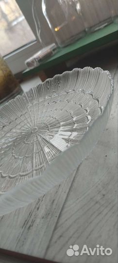 Тарелка ракушка десертные стекло