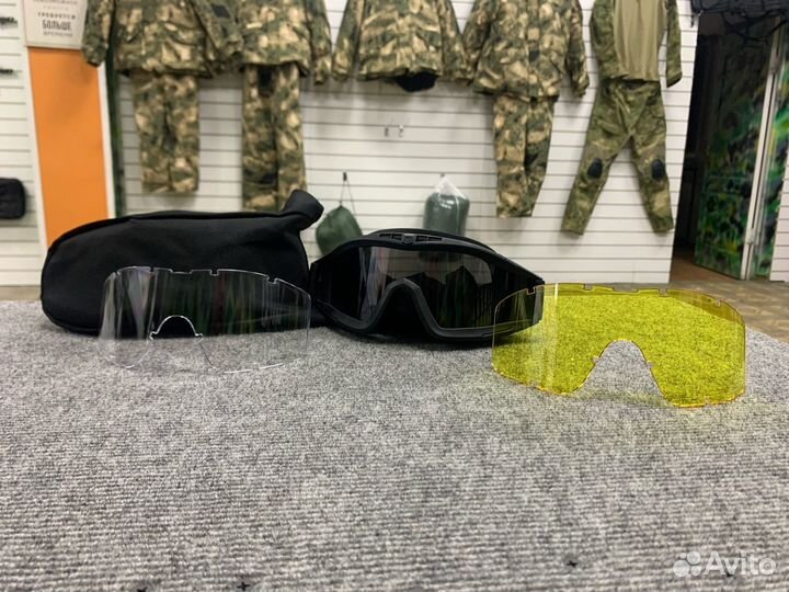 Такические Очки со сменными линзами Черные