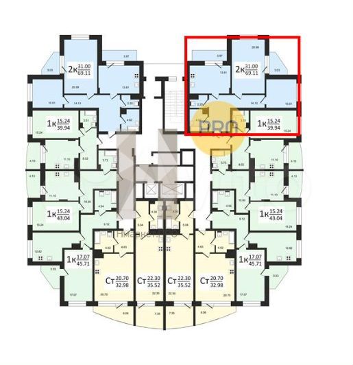 2-к. квартира, 68,6 м², 10/17 эт.