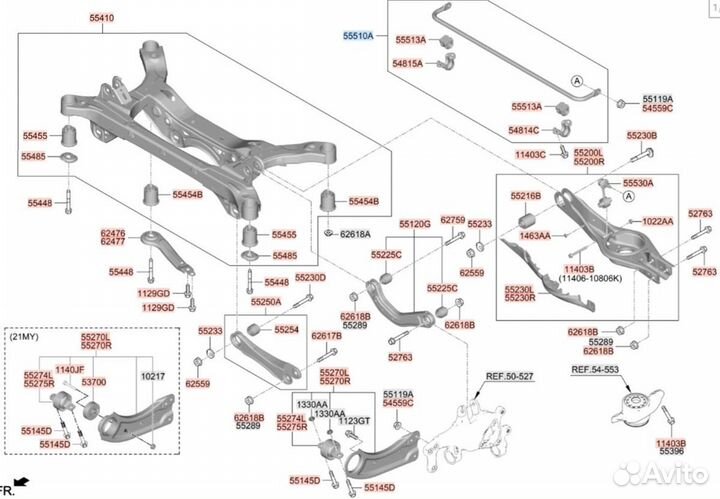 Стабилизатор задний Hyundai Sonata DN8 G4NM 2021