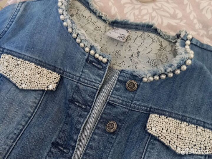 Джинсовая куртка размер 46