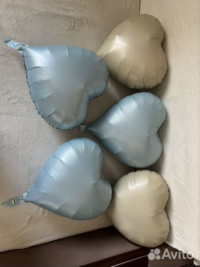 Воздушные шары, цифра 1 и 5 шт. сердечек