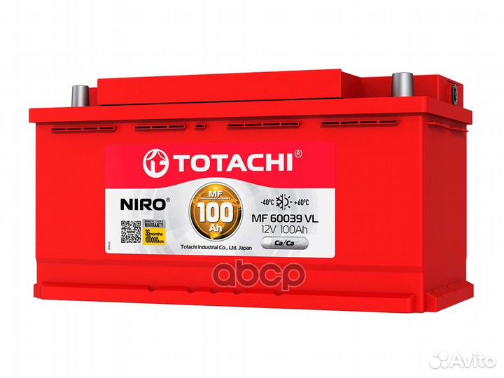 АКБ totachi niro MF 60039 VL 100а/ч поляр. пря