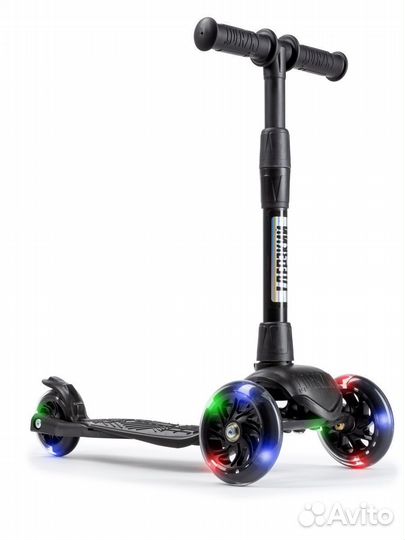 Самокат детский baby (светящиеся колеса) черный