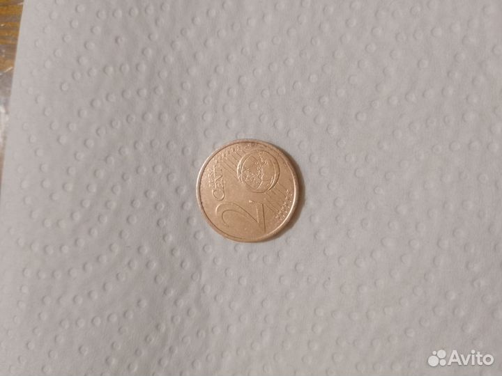 Монета. 2 euro cent 2001г