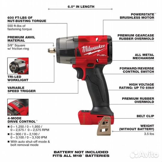 Гайковерт 3/8 Milwaukee 2960-20 m18 fmtiw2f