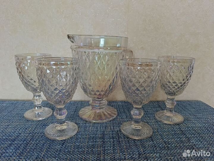 Набор бокалов для вина с графином новый