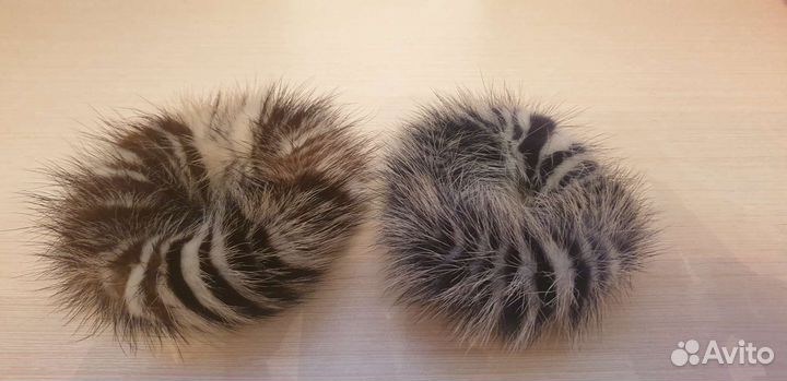 Натуральный мех,резинка для волос