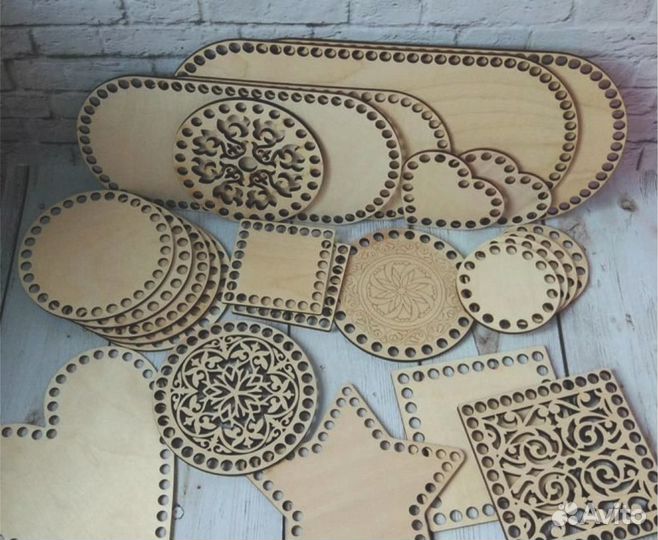 Деревянные донышки для вязания корзин и сумочек