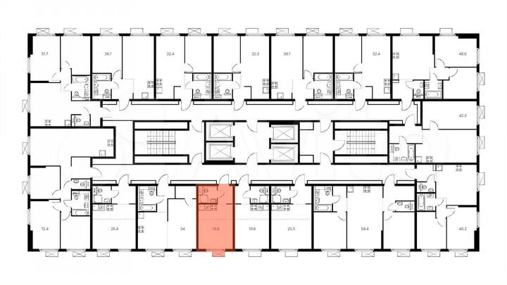 Квартира-студия, 19,8 м², 28/33 эт.