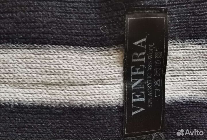 Шарф Venera в черно-серую полоску