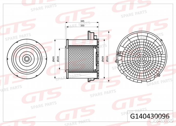 Фильтр воздушный A 004 094 24 04