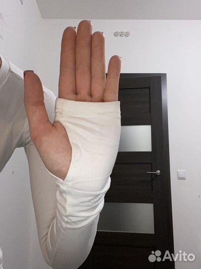 Боди женское белое с длинным рукавом