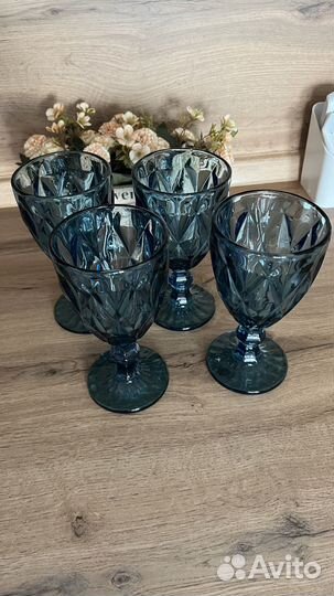 Фужеры 4 шт и бокалы 4 шт