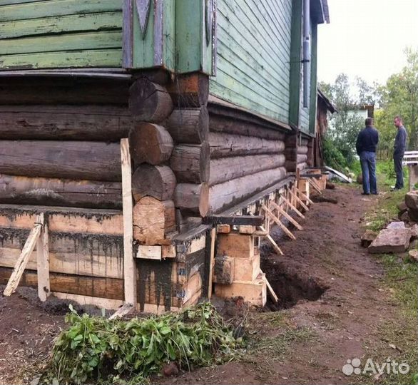 Подъем домов, замена венцов, замена полов и лаг