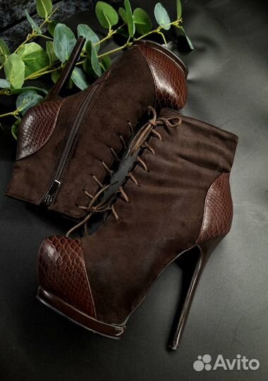 Ботинки зимние женские на высоком каблуке 36 разме