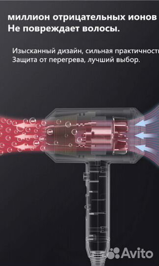 Фен для волос с чипом, профессиональный новый