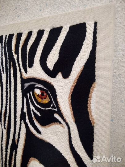 Панно ковровая вышивка Зебра
