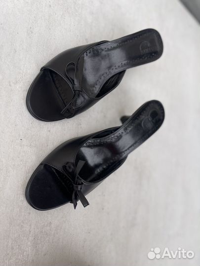 Мюли натуральная кожа женские каблук 6,5 см